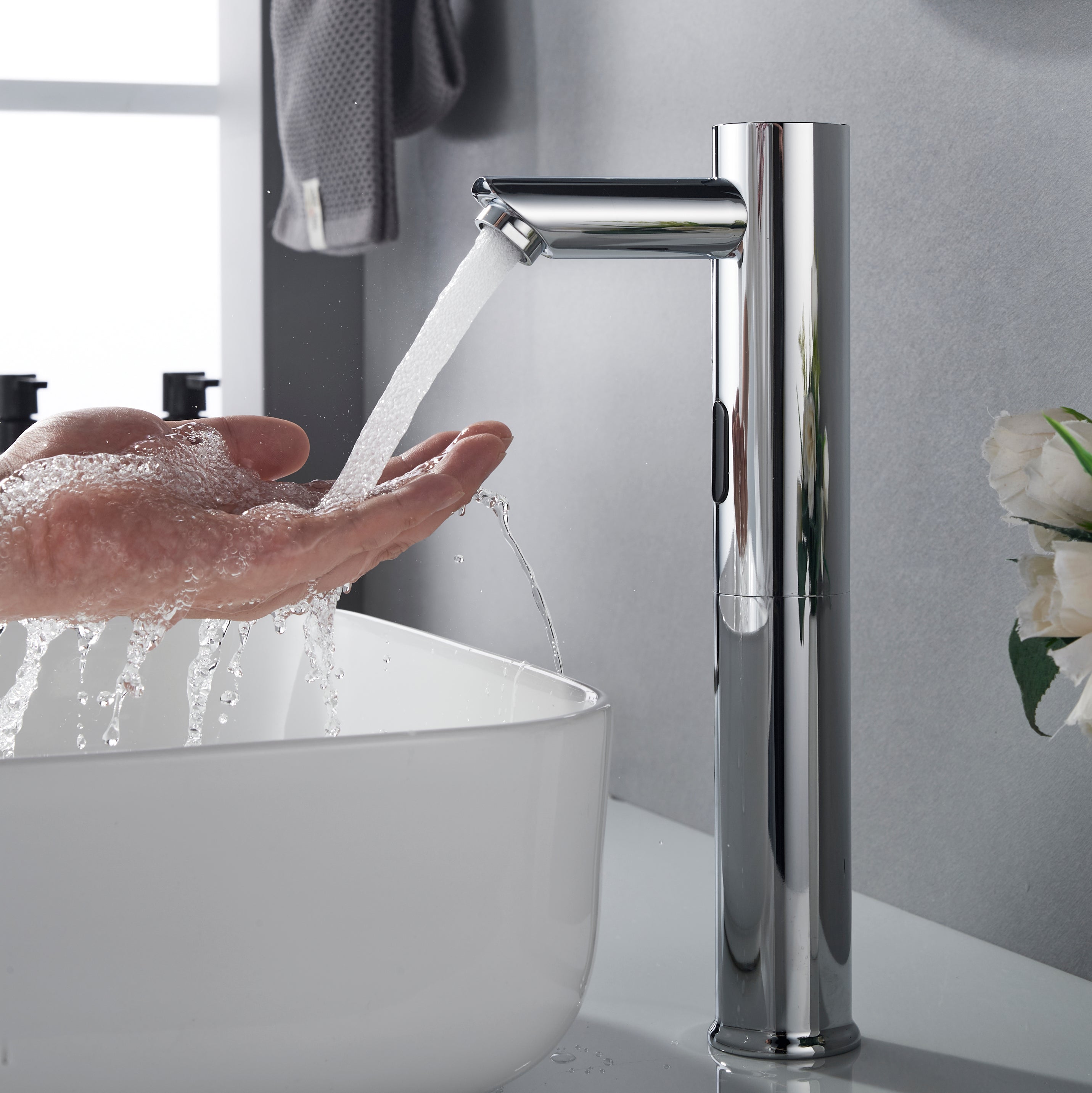 Forious Max Black Touchless Vessel Bathroom Sink Faucet