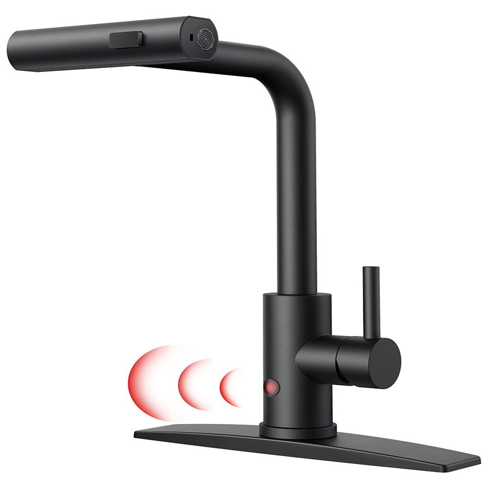 Kitchen Faucets  Touchless Waterfall with Pull Down Sprayer, Stainless Steel Kitchen Sink Faucet 3 in 1 Function, Waterfall Modern Faucet for Kitchen Sink