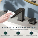 FORIOUS Oil Rubbed Bronze Bathroom Faucet Widespread, Two Handle Antique Bathroom Faucet 3 Hole Oil Rubbed Bronze with Metal Drain, CUPC Hose and Spare Water Saving Aerator for Farmhouse, Restroom FB-03033ORB
