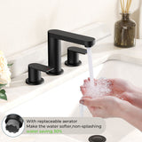 FORIOUS Brushed Nickel Vanity Bathroom Faucets 3 Hole, 8 Inch Widespread Bathroom Sink Faucet with Pop-up Drain and Supply Lines, 2-Handle for Basin