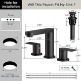 FORIOUS Brushed Nickel Vanity Bathroom Faucets 3 Hole, 8 Inch Widespread Bathroom Sink Faucet with Pop-up Drain and Supply Lines, 2-Handle for Basin