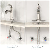 FORIOUS  Bathroom Faucet Single Handle One Hole Antique Waterfall Bathroom Faucet with Metal Pop Up Drain and Deck Plate for Lavatory Vanity Farmhouse RV
