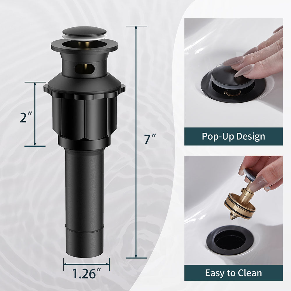FORIOUS  Bathroom Faucet Single Handle One Hole Antique Waterfall Bathroom Faucet with Metal Pop Up Drain and Deck Plate for Lavatory Vanity Farmhouse RV