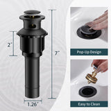 FORIOUS  Bathroom Faucet Single Handle One Hole Antique Waterfall Bathroom Faucet with Metal Pop Up Drain and Deck Plate for Lavatory Vanity Farmhouse RV