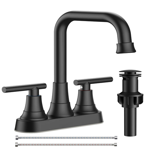 FROIOUS 4 Inch Bathroom Sink Faucet 2 Hole,  Vanity Faucet with Pop-Up Drain, ADA Compliant Centerset Sink Faucet for Bathroom Vanity RV Powder Room