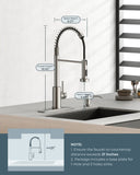 FORIOUS Kitchen Faucet with Soap Dispenser, Brushed Nickel Stainless Steel Spring Sink Faucet with Pull Down Sprayer Transitional Single Handle for Pot Filler, Farmhouse Camper Bar Laundry Room