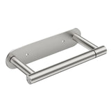 FORIOUS Toilet Paper Holder, Adhesive or Screw Wall Mount Pivoting Tissue Roll Holder for Bathroom, Stainless Steel Rustproof Self Adhesive Toilet Paper Roll Holder no Drilling, Matte Black