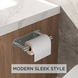 FORIOUS Toilet Paper Holder, Adhesive or Screw Wall Mount Pivoting Tissue Roll Holder for Bathroom, Stainless Steel Rustproof Self Adhesive Toilet Paper Roll Holder no Drilling, Matte Black