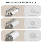 FORIOUS Toilet Paper Holder, Adhesive or Screw Wall Mount Pivoting Tissue Roll Holder for Bathroom, Stainless Steel Rustproof Self Adhesive Toilet Paper Roll Holder no Drilling, Matte Black