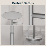 FORIOUS Toilet Paper Holder Stand with Shelf, Adjustable Height Freestanding Toilet Paper Stand with Storage, SUS 304 Stainless Steel and Weighted Base Tissue Roll Holder for Bathroom, Brushed Nickel