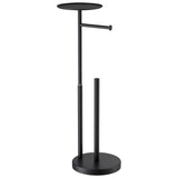 FORIOUS Toilet Paper Holder Stand with Shelf, Adjustable Height Freestanding Toilet Paper Stand with Storage, SUS 304 Stainless Steel and Weighted Base Tissue Roll Holder for Bathroom, Brushed Nickel