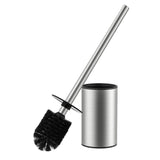 FORIOUS Toilet Brush and Holder Set, 304 Stainless Steel Heavy Duty Base and Handle for Bathroom Deep Cleaning, Toilet Bowl Cleaners Brush with Holder, Space Saving for Storage, Matte Black