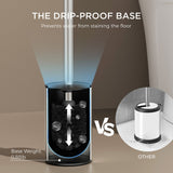 FORIOUS Toilet Brush and Holder Set, 304 Stainless Steel Heavy Duty Base and Handle for Bathroom Deep Cleaning, Toilet Bowl Cleaners Brush with Holder, Space Saving for Storage, Matte Black