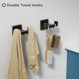FORIOUS 4 Pieces Bathroom Hardware Accessories Set, Square 24 inch Towel Bar Set, SUS304 Stainless Steel Towel Rack Holder Set Wall Mounted, Matte Black