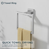FORIOUS 4 Pieces Bathroom Hardware Accessories Set, Square 24 inch Towel Bar Set, SUS304 Stainless Steel Towel Rack Holder Set Wall Mounted, Matte Black