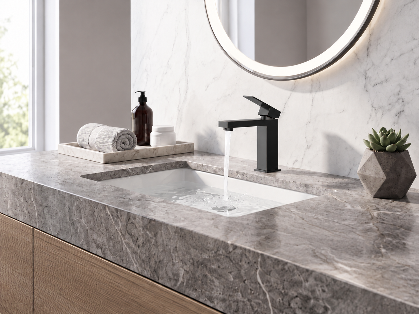 FORIOUS Bathroom Faucet 1 Hole, Single Handle Bathroom Sink Faucets Bronzed