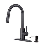 FORIOUS Kitchen Faucets with Pull Down Sprayer Kitchen Sink Faucet Stainless Steel with soap dispenser