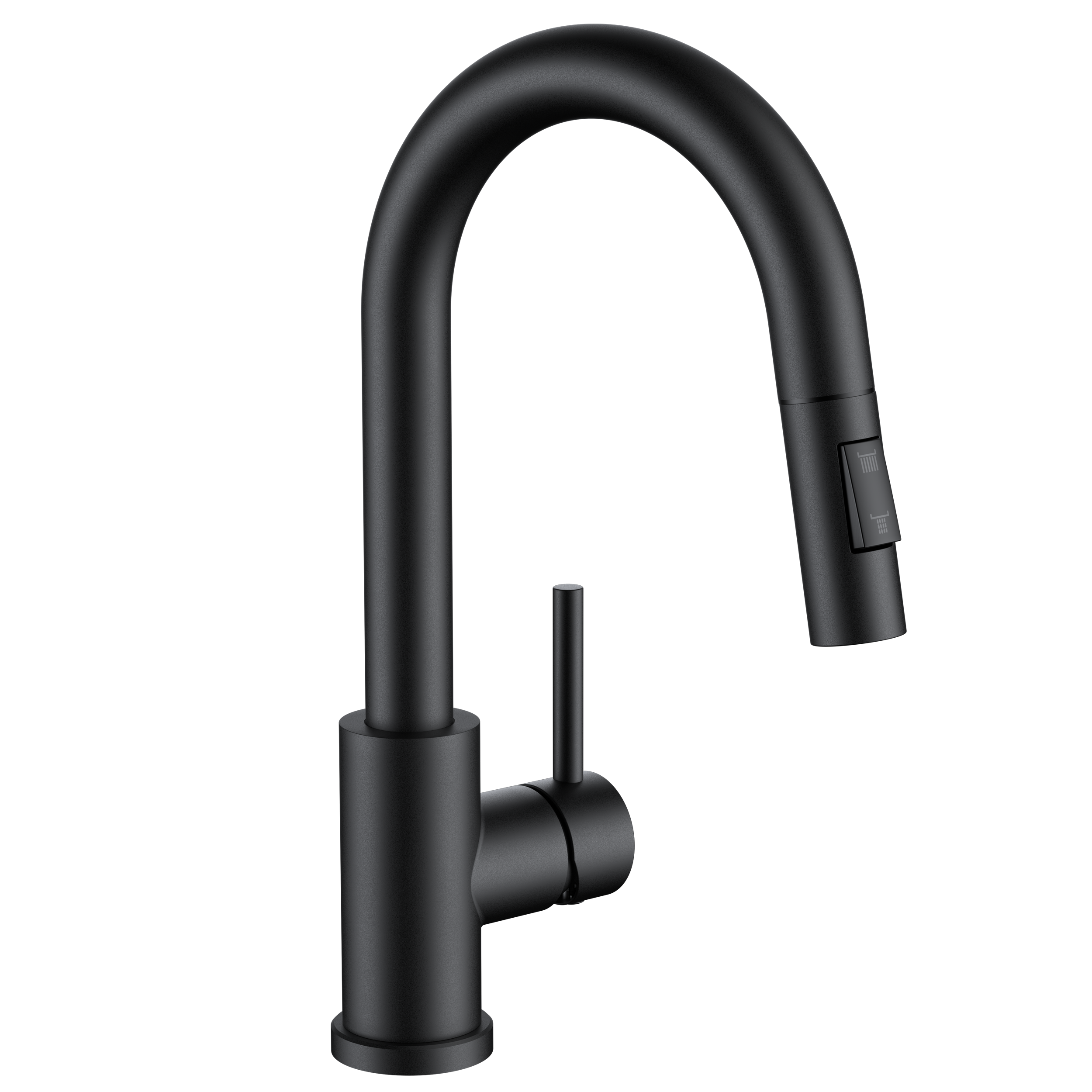 FORIOUS Black Bar Sink Faucet for Kitchen Sink, Modern Single Handle Kitchen Faucet with Pull Down Sprayer, Stainless Steel High Arc with Deck Plate for 1 or 3 Hole, Suitable for Bathroom RV Camper