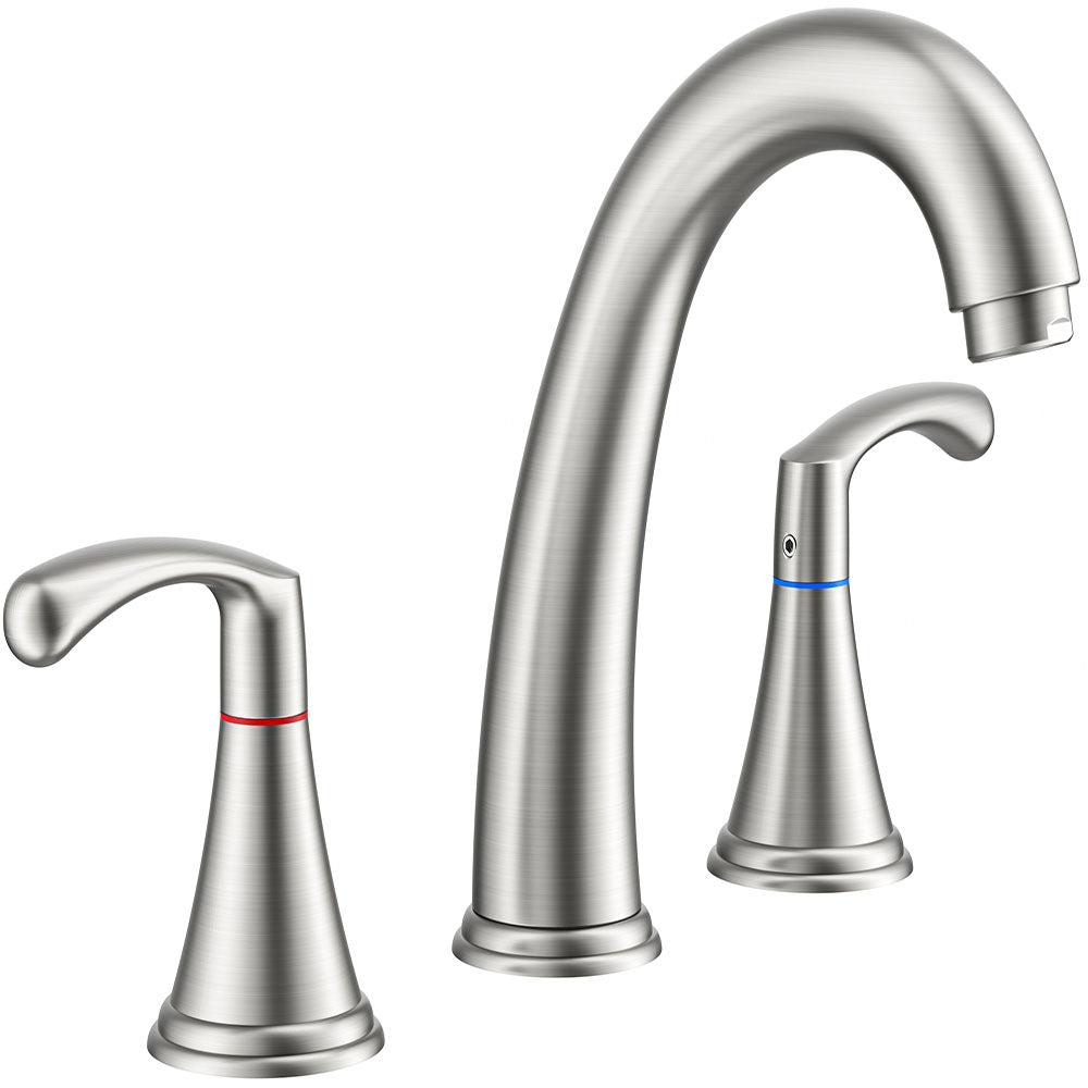 FORIOUS Black Bathroom Faucet 3 Hole, Widespread Bathroom Sink Faucet 8 Inch with Pop Up Drain and CUPC Supply Hose, 2 Handle for Vanity Rv Commercial Lavatory Restroom