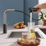 FORIOUS  Kitchen Sink Faucet with Pull Down Sprayer Single Handle  Stainless Steel