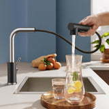 FORIOUS  Kitchen Sink Faucet with Pull Down Sprayer Single Handle  Stainless Steel