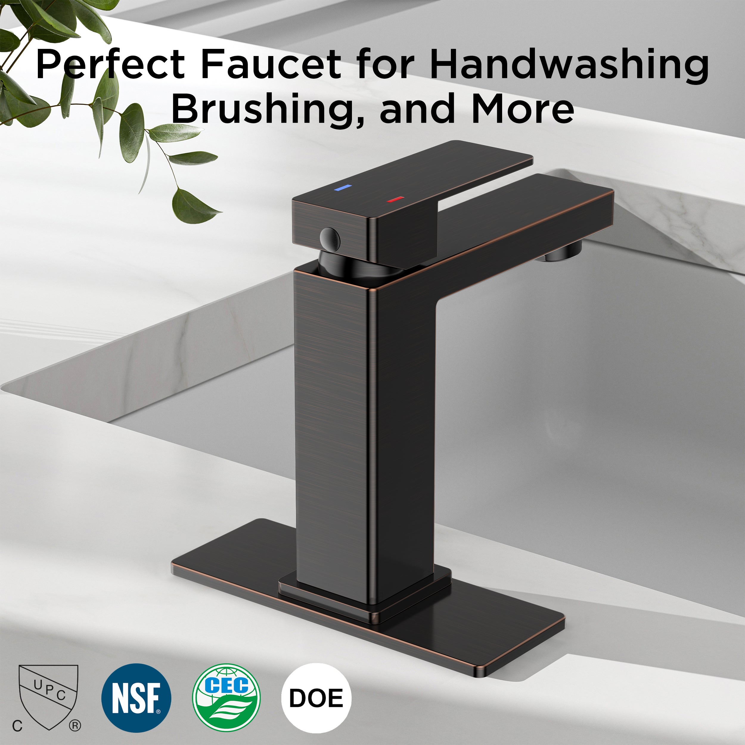 FORIOUS Bathroom Faucet 1 Hole, Single Handle Bathroom Sink Faucets Bronzed