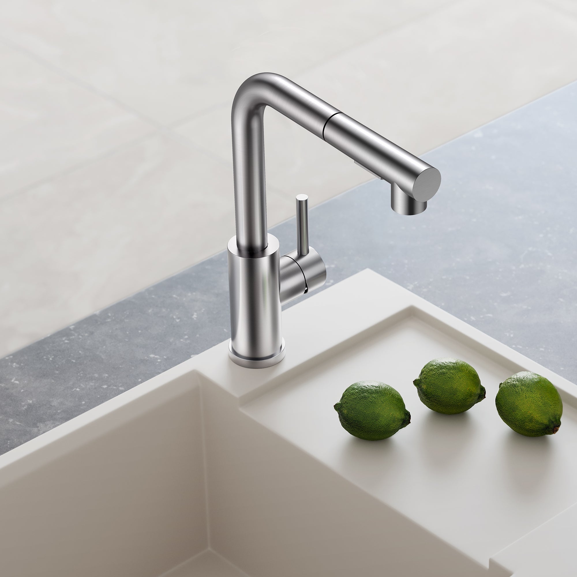 FORIOUS  Kitchen Sink Faucet with Pull Down Sprayer Single Handle  Stainless Steel