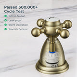 FORIOUS Bathroom Faucet 3 Hole Vintage 8 inch Widespread Sink Antique Brass | 6-12 inch 3-hole Install, 2 Cross Handle Antique Bathroom Sink Faucet for Vanity RV Farmhouse with Drain and Supply Lines