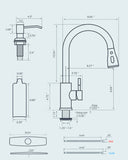 FORIOUS Kitchen Faucet with Soap Dispenser, Brushed Nickel, Single Handle Stainless Steel Transitional Sink Faucet with Pull Down Sprayer 1 or 3 Hole, Suitable for Farmhouse Laundry Camper RV Bar