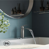 FORIOUS Waterfall Bathroom Faucet 1 Hole with Metal Pop up Drain