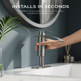 FORIOUS Waterfall Bathroom Faucet 1 Hole with Metal Pop up Drain