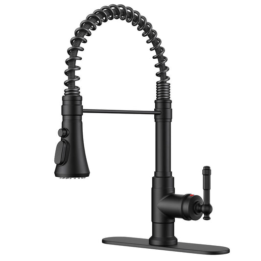 FORIOUS Antique Kitchen Faucet with Pull Down Sprayer, High Arc Single Handle Vintage Spring Sink Faucet 1 or 3 Hole for Farmhouse Camper Laundry Camper RV