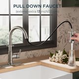 FORIOUS Vintage Kitchen Faucets with Pull Down Sprayer, Oil Rubber Brown, High Arc Single Handle Stainless Steel Antique Pull Out Sink Faucet for Farmhouse Camper Rv Bar, Fit for 1 or 3 Hole