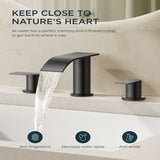 FORIOUS  Waterfall Bathroom Faucets ，8 Inch Widespread  with Metal Pop-up Drain