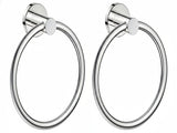 FORIOUS Towel Ring, SUS304 Stainless Steel Modern Hand Towel Holder Rack Hanger Round for Bathroom Wall Mounted, Ideal for Bath, Kitchen, RV (1, Chrome)