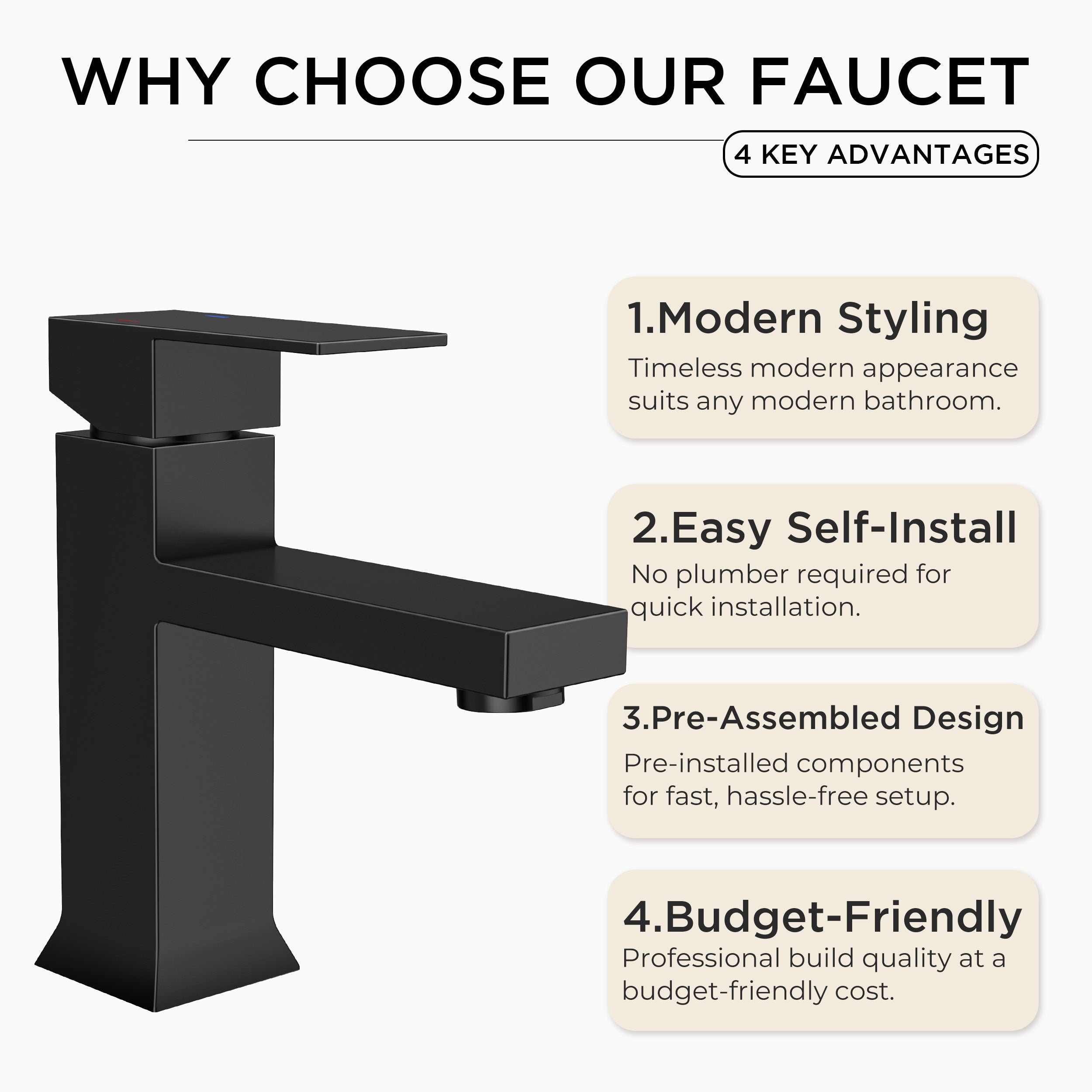 FORIOUS Bathroom Faucet 1 Hole Single Handle Vanity Faucet Brushed Nickel | 304 stainless steel, NSF/ANSI/CAN 61+372 and cUPC, lead-free, leakproof, water saving, for rv, lavatory, modern farmhouse