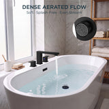 FORIOUS Roman Tub Faucet, Bathtub Faucet 3-Hole Deck Mount, Matte Black