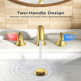 FORIOUS Black Bathroom Faucet 3 Hole, Widespread Bathroom Sink Faucet 8 Inch with Pop Up Drain and CUPC Supply Hose, 2 Handle for Vanity Rv Commercial Lavatory Restroom