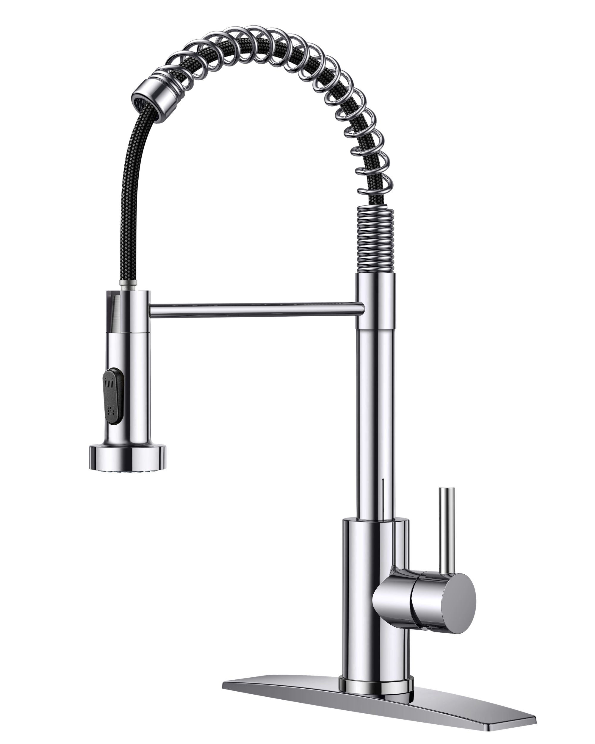 FORIOUS Kitchen Faucet with Pull Down Sprayer 1 or 3 Hole for Farmhouse with soap dispenser，led light