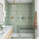 Forious Max     Gold Chrome 8 inch Bathroom Wall Mounted Rainfall Shower Head System with Faucet