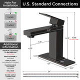 FORIOUS Bathroom Faucet 1 Hole, Single Handle Bathroom Sink Faucets Bronzed