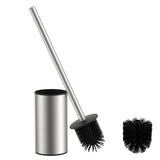 FORIOUS SUS304 Toilet Brush, Toilet Bowl Cleaner Brush and Holder Set Short | Gold, Extended Handle, Removable Inner Bowl, Stable Splash Guard, Steel Joint, Scratch‑Resistant Bristles, for Bathroom RV